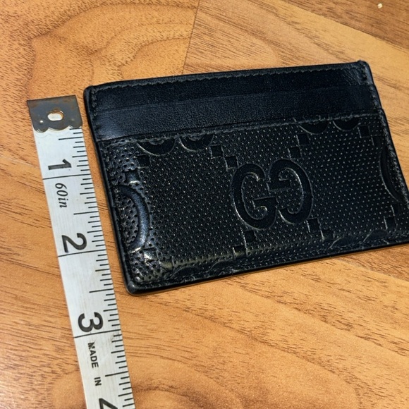 Authentic Gucci Black GG Embossed Perforated Leather Card Case Wallet - Picture 14 of 14